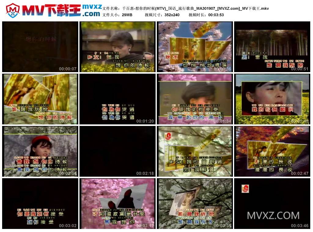 千百惠-想你的时候(MTV)_国语_流行歌曲_MA301907